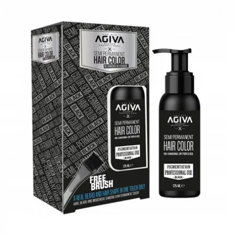 Farba do włosów i brody czarna Agiva semi permanent hair COLOR BLACK 125ml