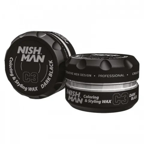 Koloryzujący wosk do włosów Nishman hair coloring wax (dark black) C3 100 ml