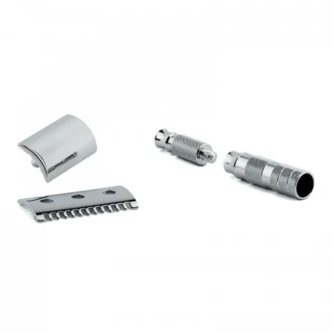 Maszynka do golenia na żyletki Merkur Solingen Travel Razor 985000 w skórzanym etui