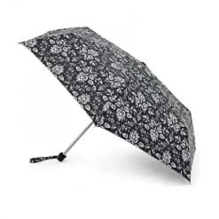 Parasolka damska Fulton Miniflat-2 Black Wallpaper L340 (6F2516)