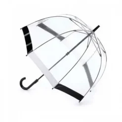 Parasolka damska przeźroczysta Fulton Birdcage-1 Black/White L041 (7S090)