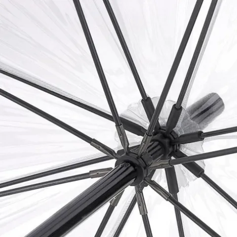 Parasolka damska przeźroczysta Fulton Birdcage-1 Black/White L041 (7S090)