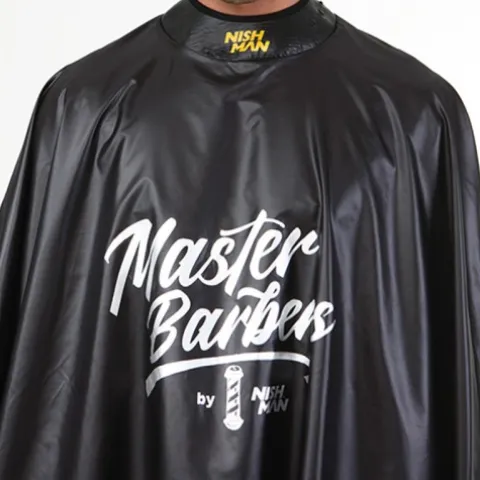 Peleryna fryzjerska Nishman Barber One Cape Black Czarna