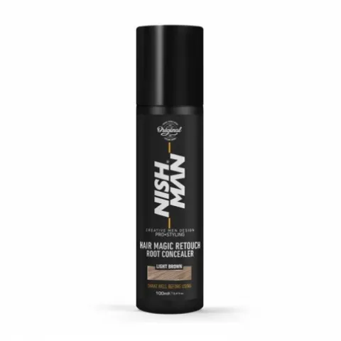 Spray do maskowania siwych włosów Nishman Hair Magic Retouch Root Concealer "Light Brown" 100 ml