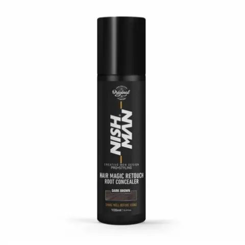 Spray do maskowania siwych włosów Nishman Hair Magic Retouch Root Concealer "Dark Brown" 100 ml