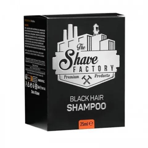 Szampon do maskowania włosów The Shave Factory Black Hair Shampoo 10 x 25ml