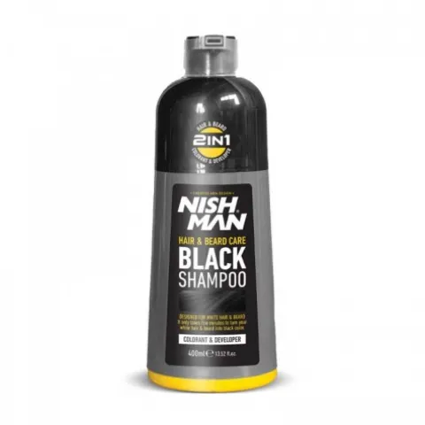 Szampon do włosów i brody Nishman Hair & Beard Black Shampoo 400ml
