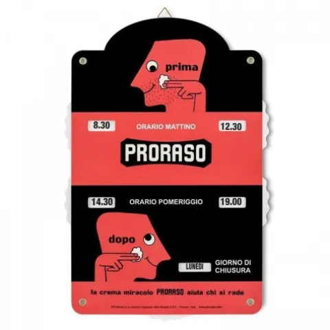 Tabliczka na drzwi Proraso Prima&Dopo Opening Hours