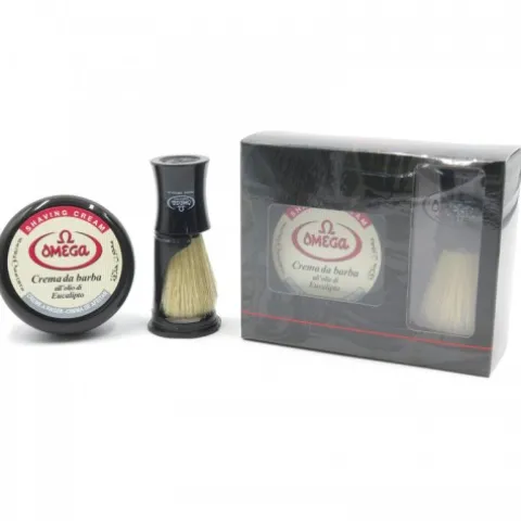 Zestaw do golenia Omega 59.81818 (Krem do golenia, pędzel i stojak)