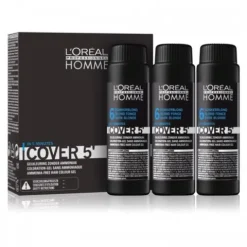 Zestaw koloryzujący do siwych włosów poziom 6 L’Oréal Professionnel Homme Cover 5' Dark Blonde 3 x 50 ml